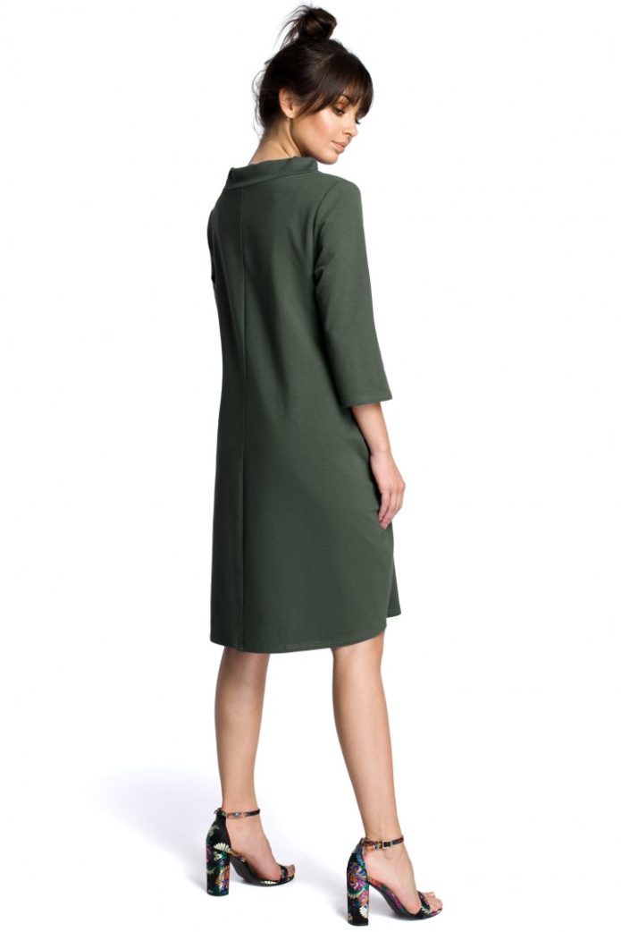 Sukienka Midi - Dresowa Luźna - zielona